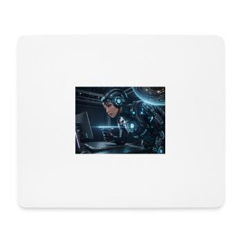 Synthese der Technologie-Zukunft - Mousepad (Querformat) - Weiß - Vorne