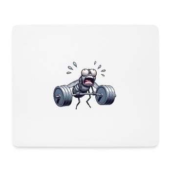 Noeud papillon haltérophilie fitness insecte entraînement - Tapis de souris (format paysage) - blanc - Devant