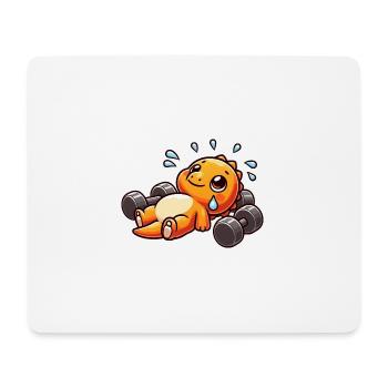 Dino T-Rex Workout Fitness Drache Reptil - Mousepad (Querformat) - Weiß - Vorne
