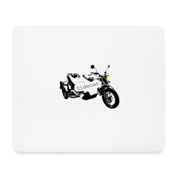 Ural Sidecar with lamp, the patch for the fan - Mouse Pad (horizontal) - white - Front