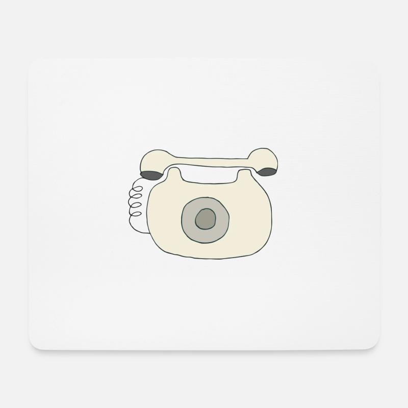 telefon oldschool - Mousepad (Querformat) - Weiß