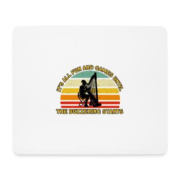 Harpiste Fun et Game Buzzing Commence Cadeau - Tapis de souris (format paysage) - blanc - Devant