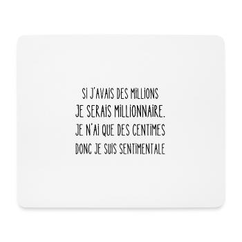 si j'avais des millions - Tapis de souris (format paysage) - blanc - Devant