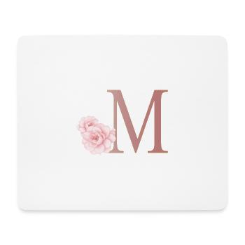 Buchstabe M mit Blumen - Mousepad (Querformat) - Weiß - Vorne