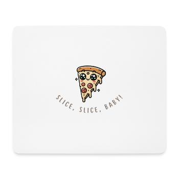 Slice Slice Baby – Lustiges Pizza Shirt - Mousepad (Querformat) - Weiß - Vorne