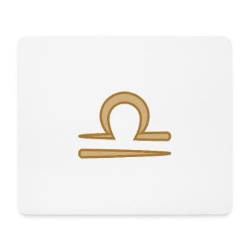 Libra Zodiac Symbol Two Tone Golden - Mouse Pad (horizontal) - white - Front