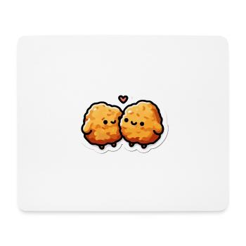 Cute Chicken Nuggets Heart Valentines Day - Mouse Pad (horizontal) - white - Front
