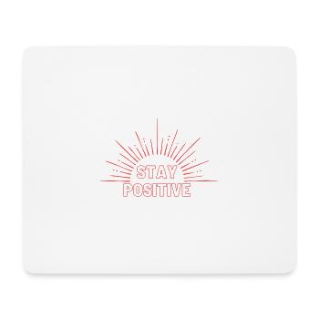 Restez positif en rouge - Tapis de souris (format paysage) - blanc - Devant