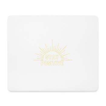 Restez positif en jaune - Tapis de souris (format paysage) - blanc - Devant