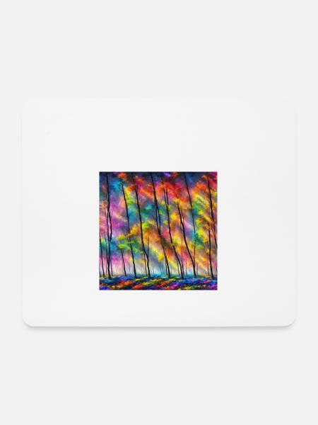 A technicolor forest - Mousepad (Querformat) - Weiß
