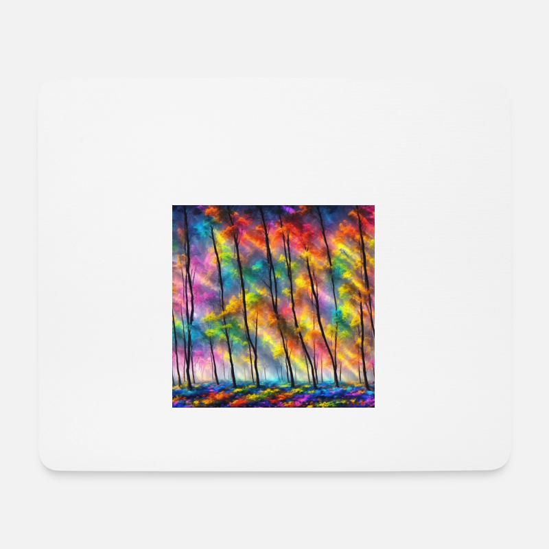 A technicolor forest - Mousepad (Querformat) - Weiß