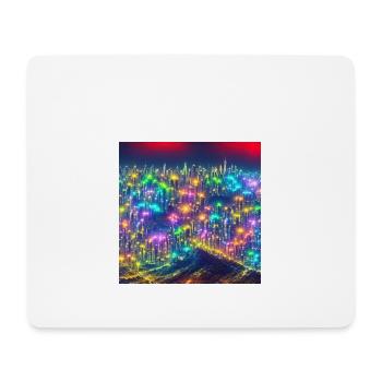 A bustling cityscape of neonlit skyscrap - Mousepad (Querformat) - Weiß - Vorne