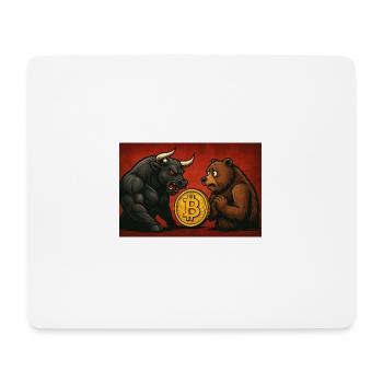 Bitcoin Bull vs Bear - Tapis de souris (format paysage) - blanc - Devant