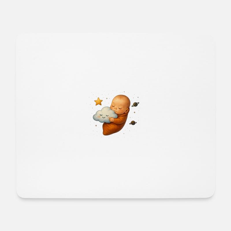 Neugeborendes kuschelt Wolke - Mousepad (Querformat) - Weiß