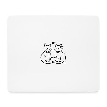 Queue d’amour - Tapis de souris (format paysage) - blanc - Devant