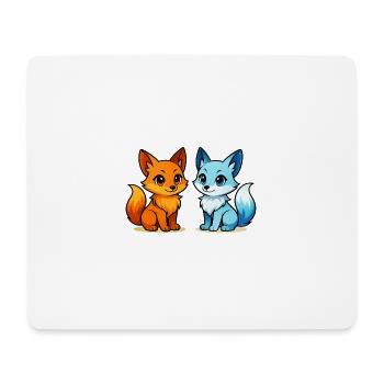 Elements in friendship, fire meets water - Mouse Pad (horizontal) - white - Front