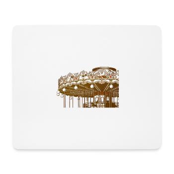 Design de carrousel vintage doré - Tapis de souris (format paysage) - blanc - Devant