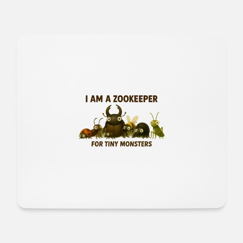 I am a zookeeper – for tiny monsters - Mousepad (Querformat) - Weiß