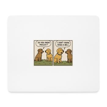 “Rings a Bell” – Funny Pavlov Dog Comic T-Shirt - Mousepad (Querformat) - Weiß - Vorne