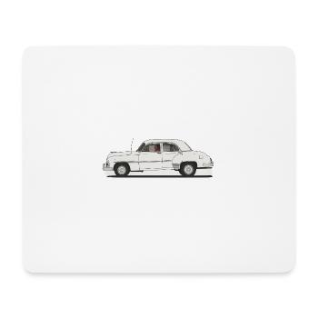 Klassisches Retro-Auto in Schwarz und Weiß - Mousepad (Querformat) - Weiß - Vorne