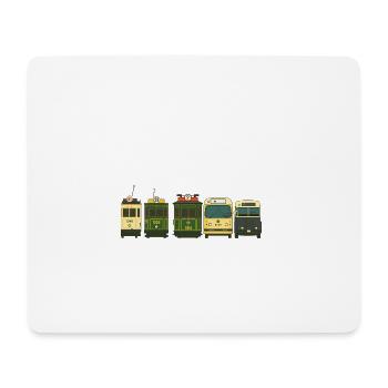 Illustrierte Eisenbahnwaggons im Vintage-Stil - Mousepad (Querformat) - Weiß - Vorne