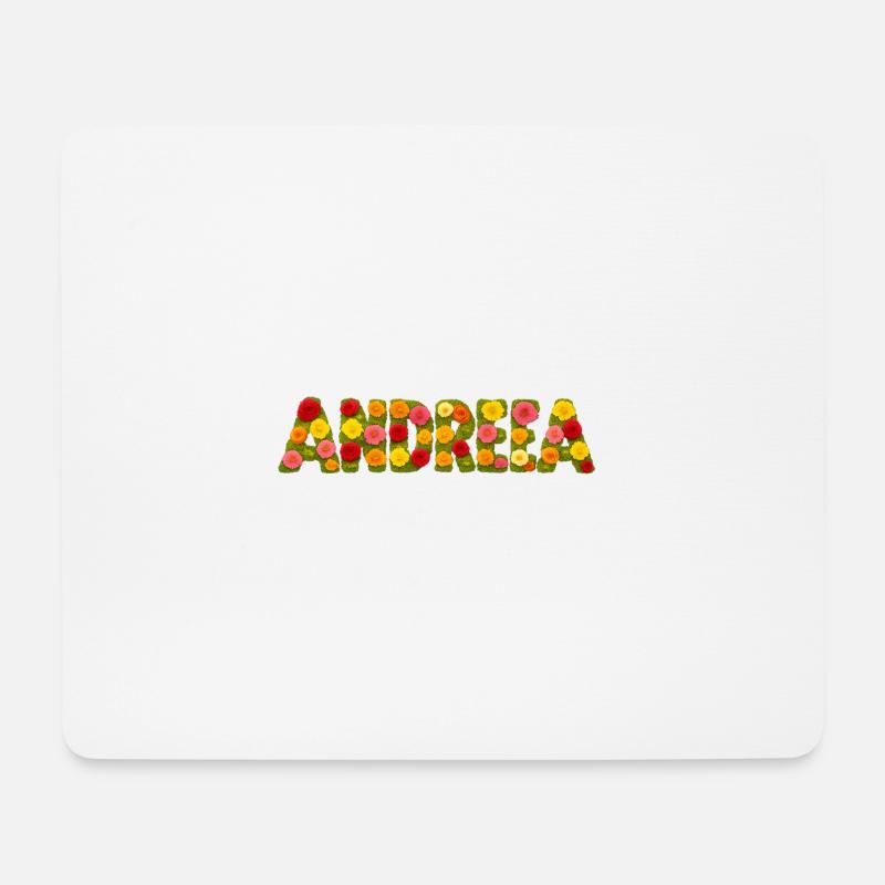 Blumenbuchstabe Namensdesign Andreea - Mousepad (Querformat) - Weiß