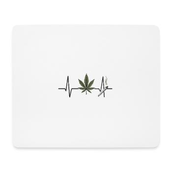 Marijuana und Herzschlag Design - Mousepad (Querformat) - Weiß - Vorne