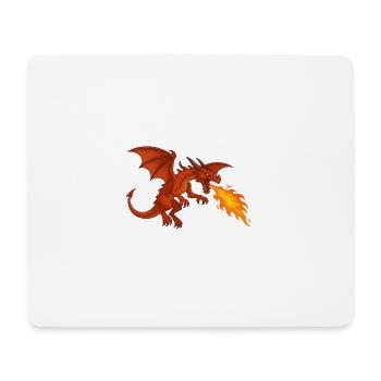 Feuer speiender Drache  - Illustration - Mousepad (Querformat) - Weiß - Vorne