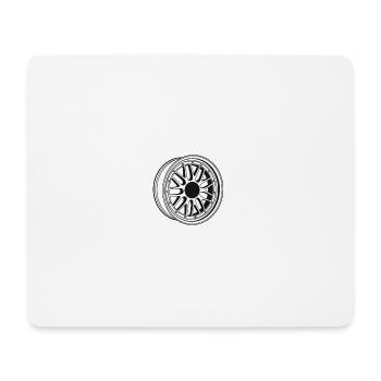 Motif de jante noir et blanc - Tapis de souris (format paysage) - blanc - Devant