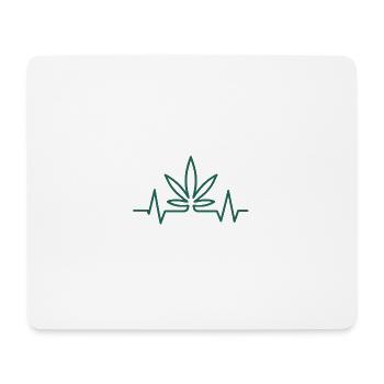 Herzschlag Hanfblatt - Mousepad (Querformat) - Weiß - Vorne