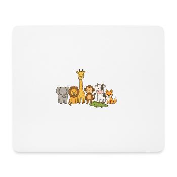 Mignon safari Amoureux des animaux - Tapis de souris (format paysage) - blanc - Devant