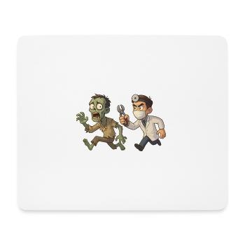 Zombie und Zahnarzt Halloween - Mousepad (Querformat) - Weiß - Vorne