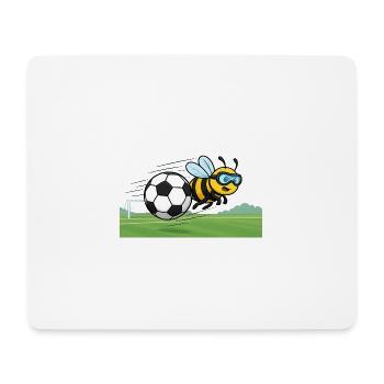 Fußball Bienenfliege - Mousepad (Querformat) - Weiß - Vorne
