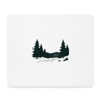Night Forest Path into Christmas - Mouse Pad (horizontal) - white - Front