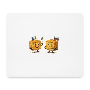 Drapeaux Mille-Feuille contre Napoléon russe - Tapis de souris (format paysage) - blanc - Devant