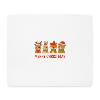 Weihnachts-Tierfreunde-Text - Mousepad (Querformat) - Weiß - Vorne
