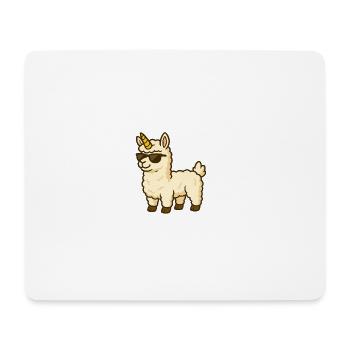 Alpaga cool avec corne de licorne - Tapis de souris (format paysage) - blanc - Devant