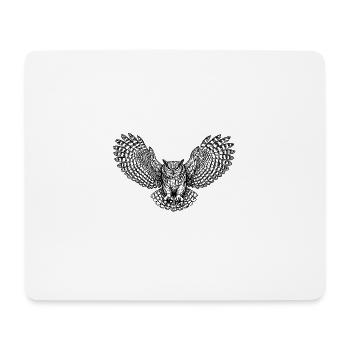 Owl with Ornate Wings - Mouse Pad (horizontal) - white - Front