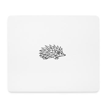 Geometrische Igel-Linienzeichnung - Mousepad (Querformat) - Weiß - Vorne