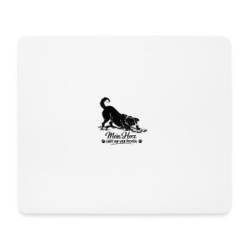 Mein Herz läuft auf vier Pfoten - Mousepad (Querformat) - Weiß - Vorne