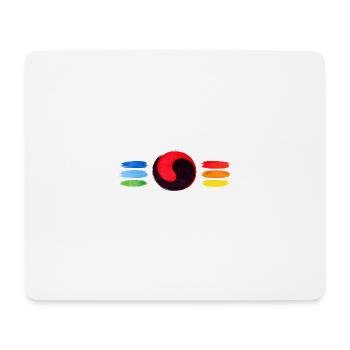Colorful Yin Yang Brush Art – Balance & Harmony Sy - Tapis de souris (format paysage) - blanc - Devant