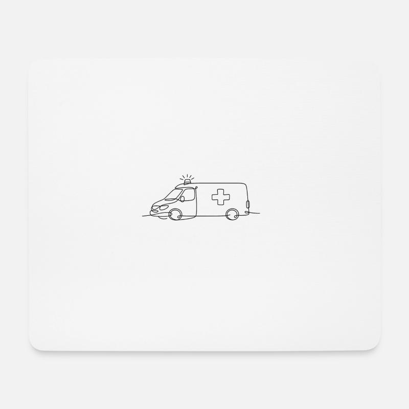 Krankenwagen - Mousepad (Querformat) - Weiß