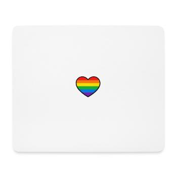 Herz mit Pride-Regenbogenstreifen - Mousepad (Querformat) - Weiß - Vorne
