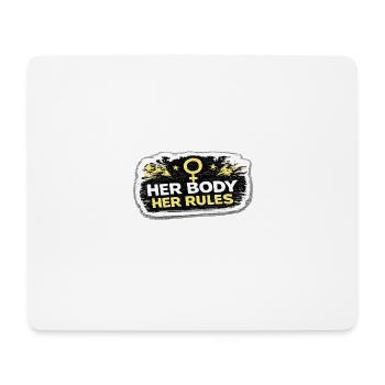 Her Body Her Rules Feminist Empowerment Sticker - Tapis de souris (format paysage) - blanc - Devant