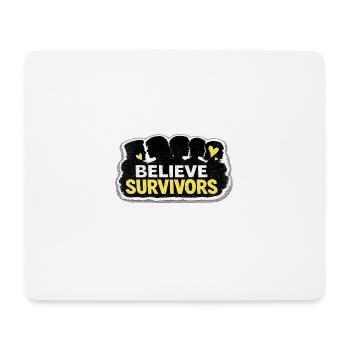 Believe Survivors Feminist Awareness Sticker - Mouse Pad (horizontal) - white - Front