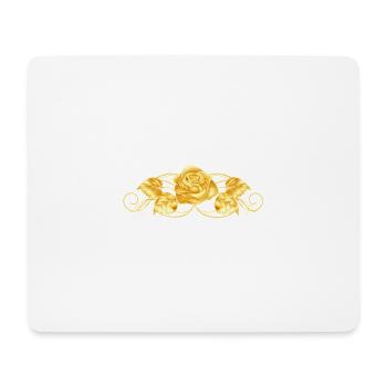 NEU – Leben in voller Blüte – Golden Rose Elegance. - Mousepad (Querformat) - Weiß - Vorne