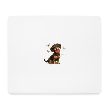 Dachshund Heart Dog with Butterflies - Mouse Pad (horizontal) - white - Front