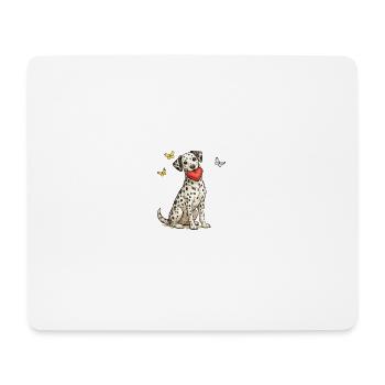 Dalmatiner Welpe mit Herz und Schmetterlingen - Mousepad (Querformat) - Weiß - Vorne