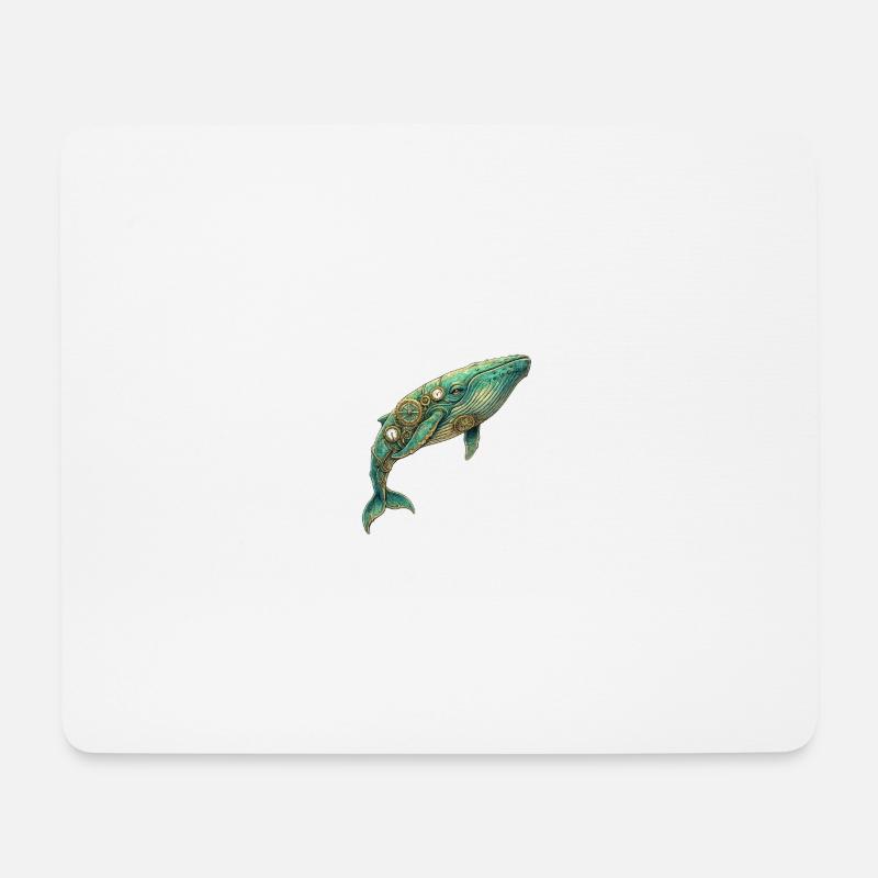 Baleine steampunk - Tapis de souris (format paysage) - blanc