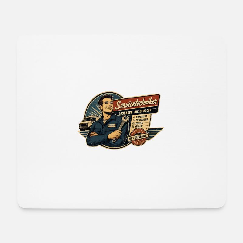 Servicetechniker Vintage Poster - Mousepad (Querformat) - Weiß